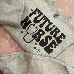 Gray Kids Sweatshirt with 'Future Nurse' Print